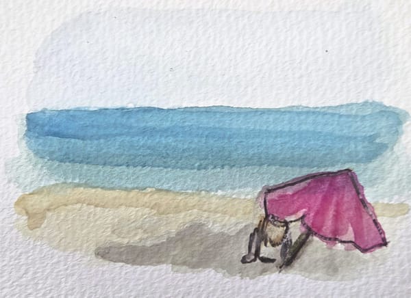 Umbrellas on the Ocean